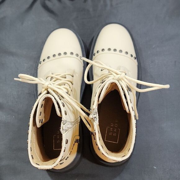 BRAND NEW SHU SHOP STUDDED LACE UP COMBAT BOOT - Picture 6 of 16